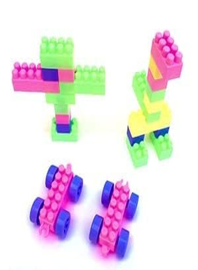 MOBCLIXS TECHNOLOGIES PVT. LTD MOBCLIXS 50 Pieces Building Blocks for Kids with Wheel Age 3+, Smart Activity Fun and Learning Train Blocks for Kids, Building Blocks for Kids,Bricks Blocks,Kids and Children for 3-5 Years -160 - Image 5